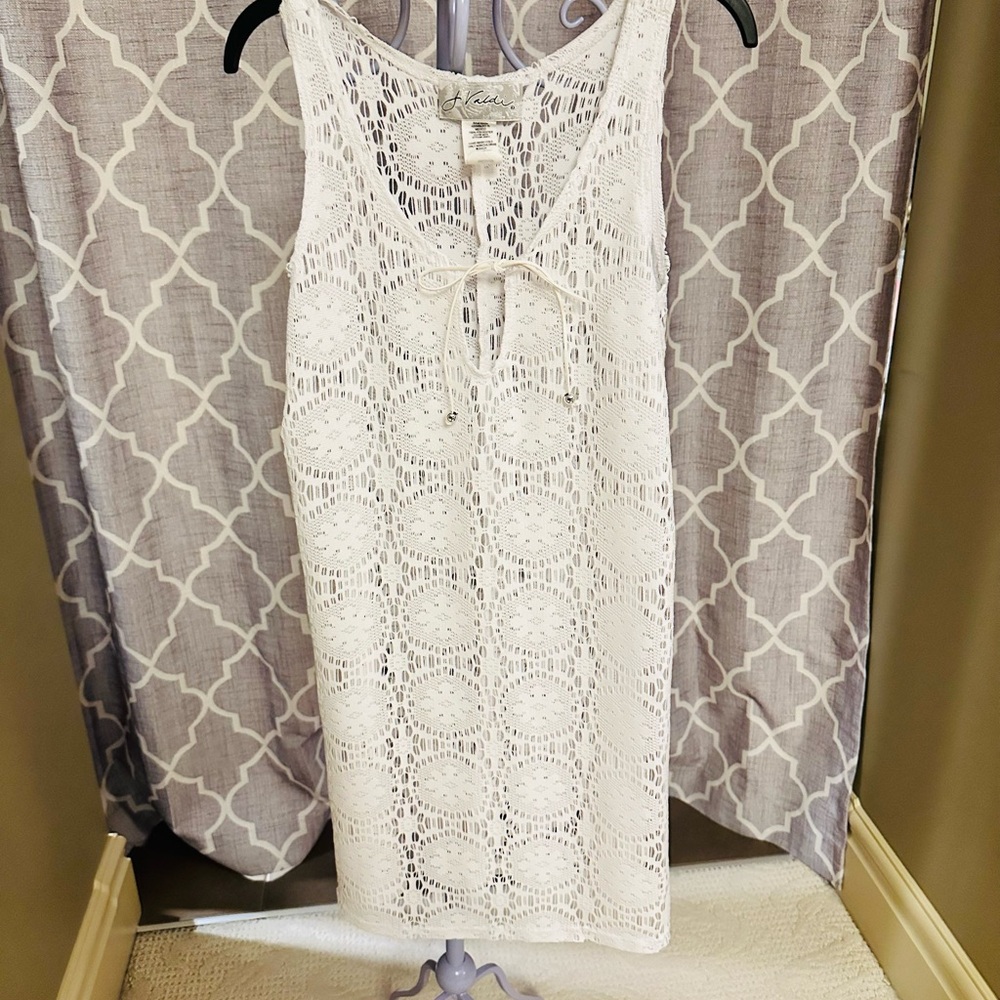 H&M White Crochet Tie-Front Top/Dress